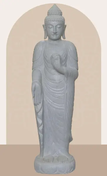 Product image 1 of the product “Standing Buddha with Lotus Flower, ca. 153 cm H ”
